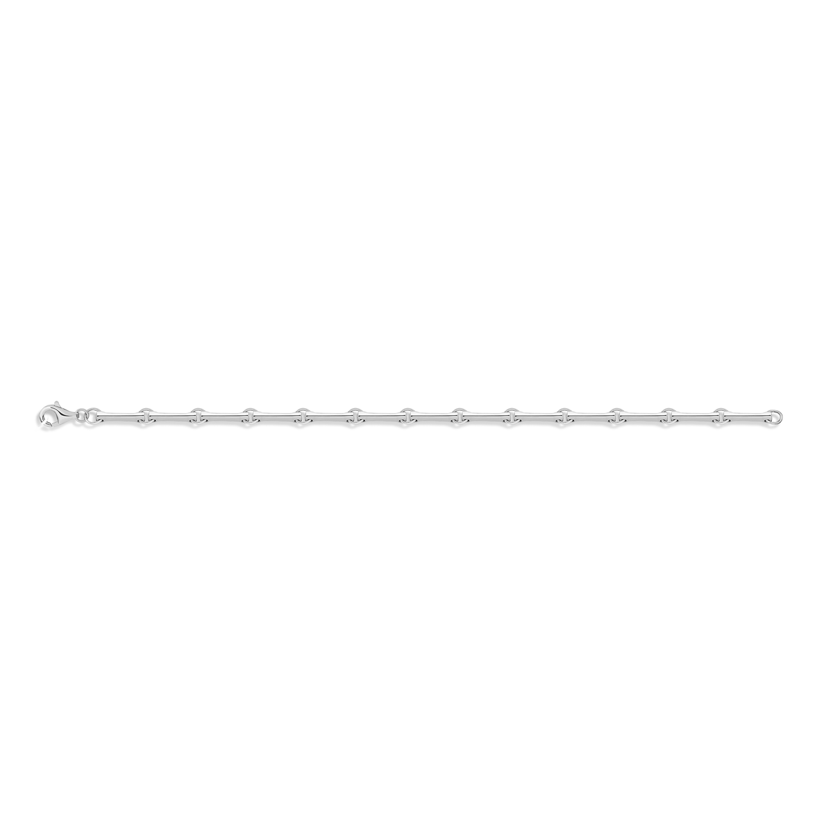 Bar Chain Bracelet Vermeil White Gold 6.25in 6.75in 7.25in