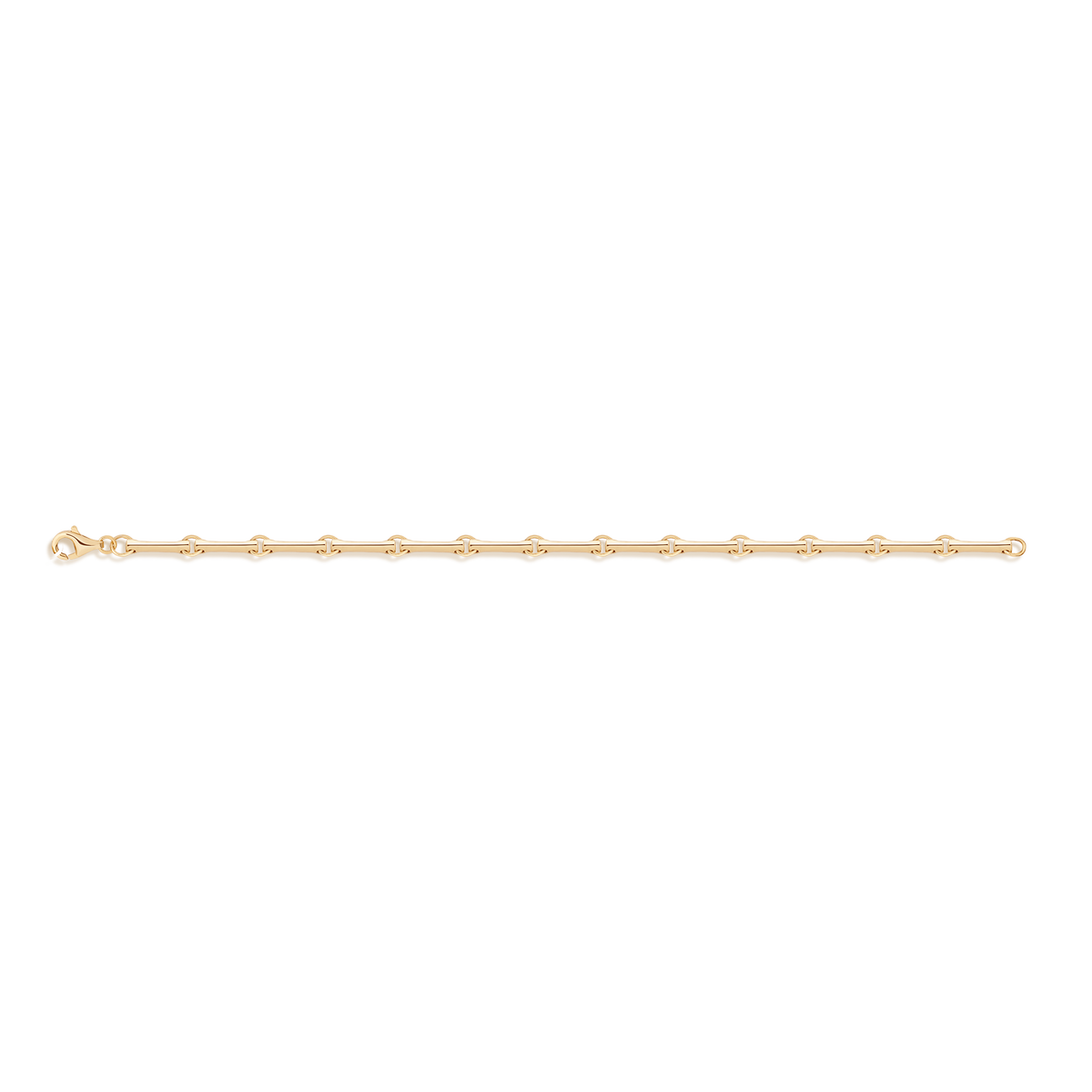 Bar Chain Bracelet Vermeil Yellow Gold 6.25in 6.75in 7.25in