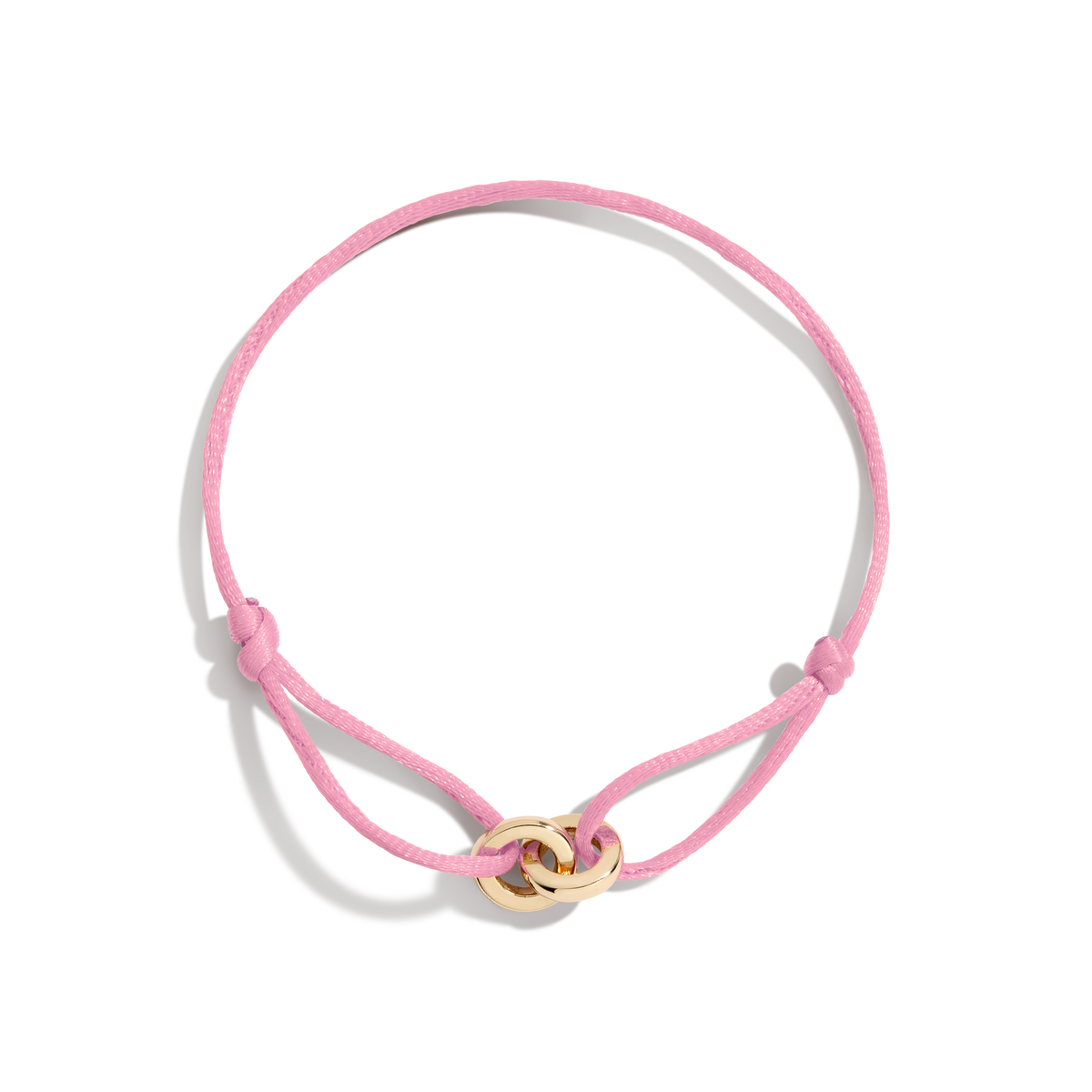 Cord Connection Bracelet Vermeil Yellow Gold Pink First