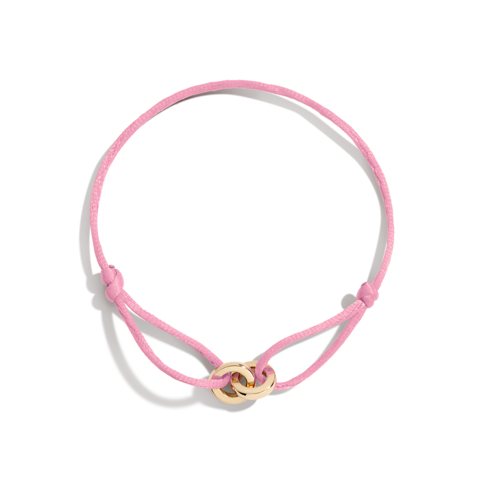 Cord Connection Bracelet Vermeil Yellow Gold Pink First