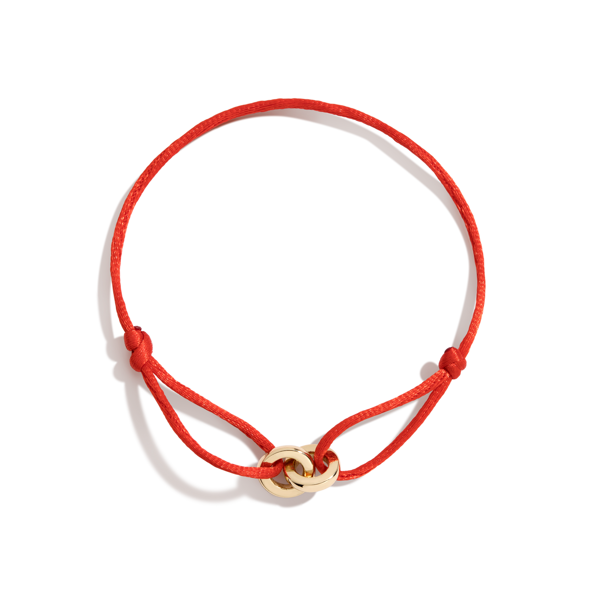 Cord Connection Bracelet Vermeil Yellow Gold Red