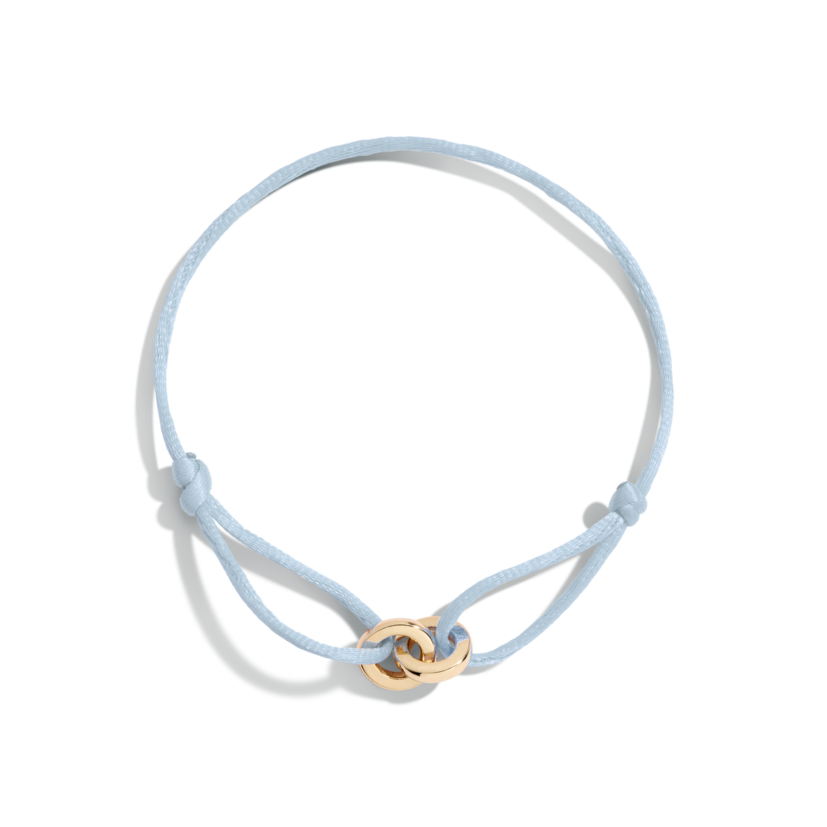 Cord Connection Bracelet Vermeil Yellow Gold Blue