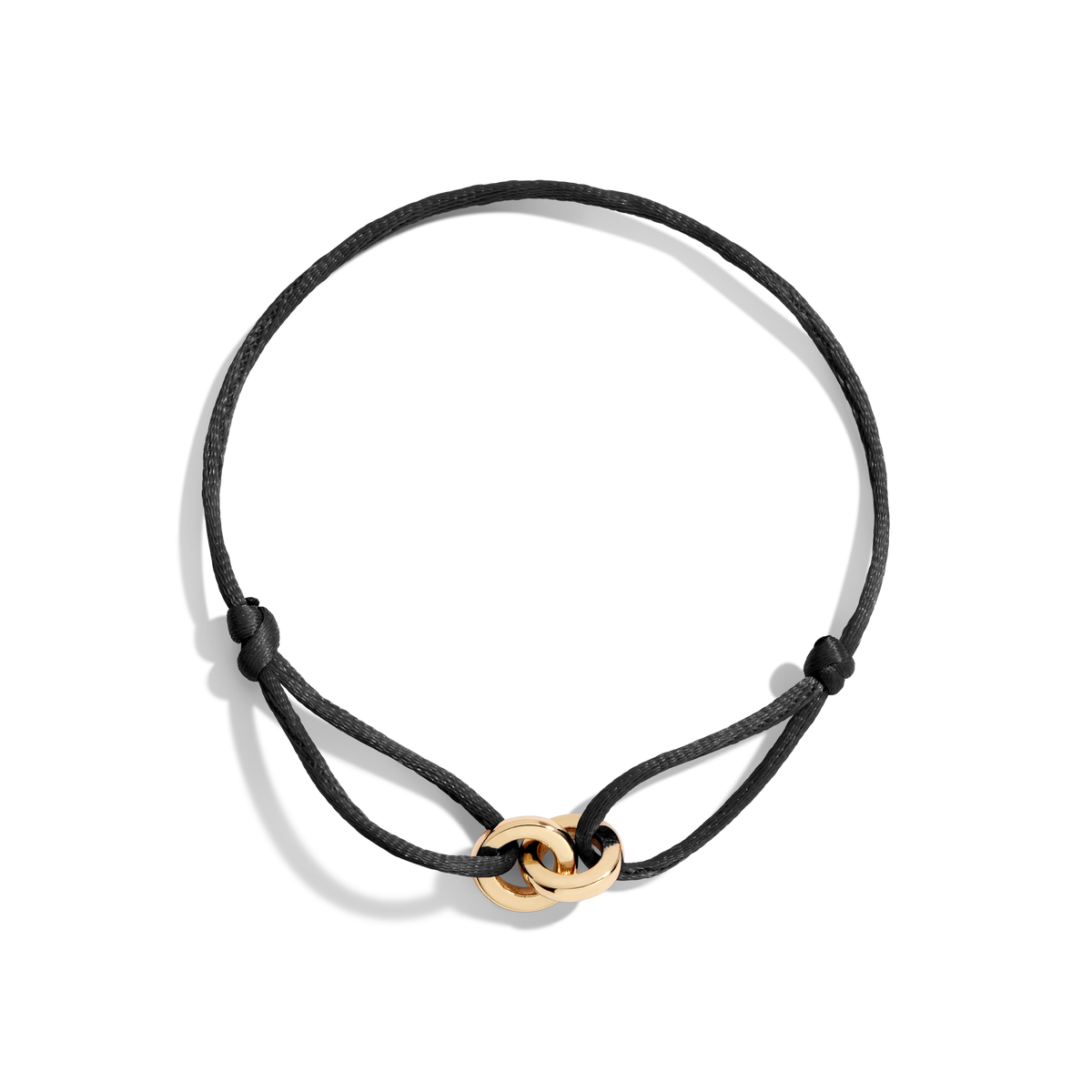 Cord Connection Bracelet Vermeil Yellow Gold Black