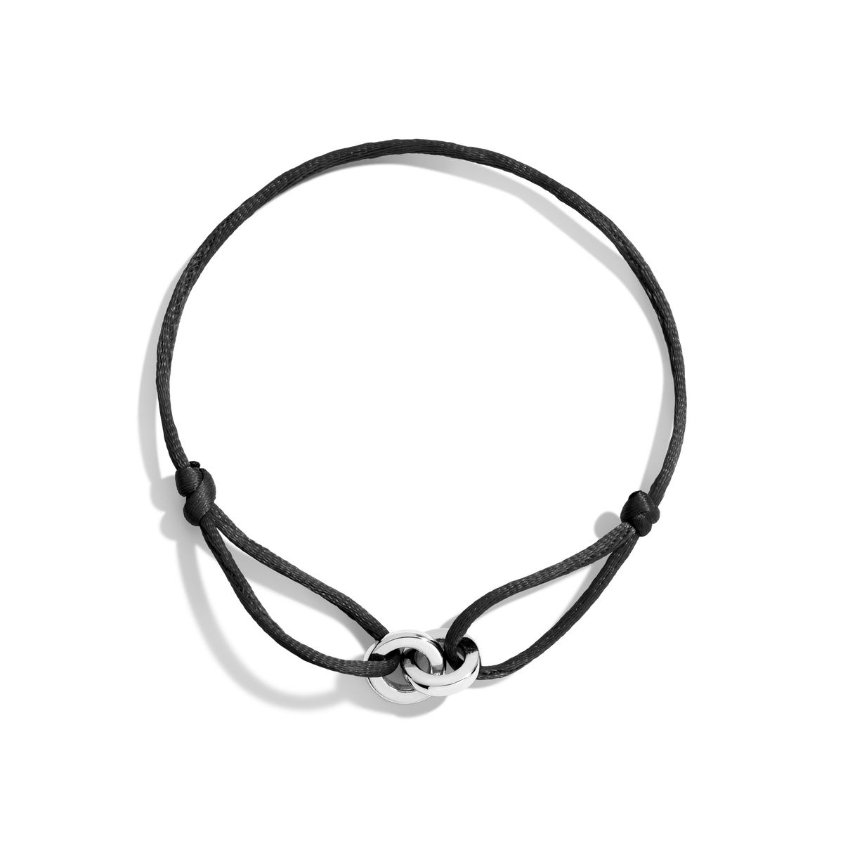 Cord Connection Bracelet Vermeil White Gold Black