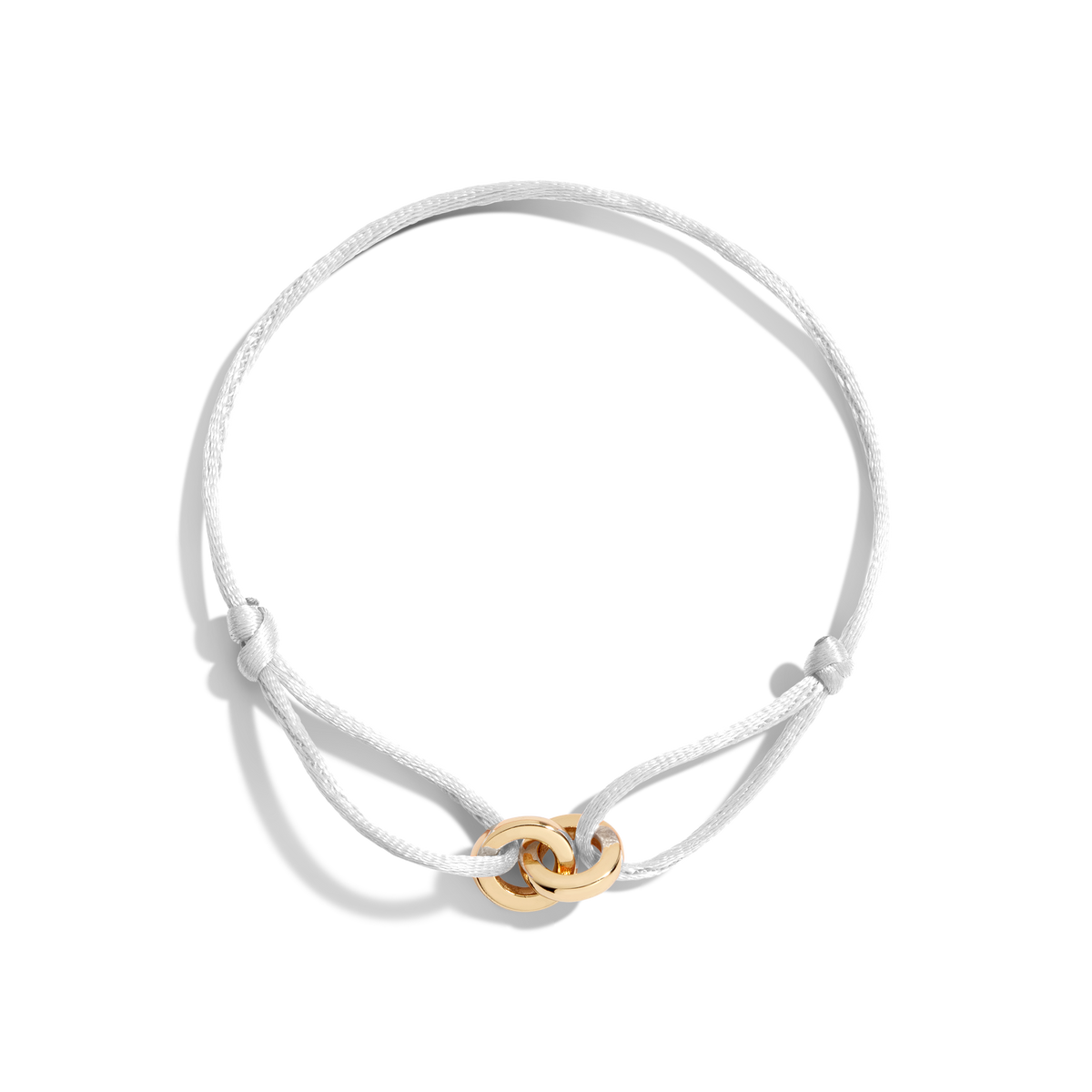 Cord Connection Bracelet Vermeil Yellow Gold Grey