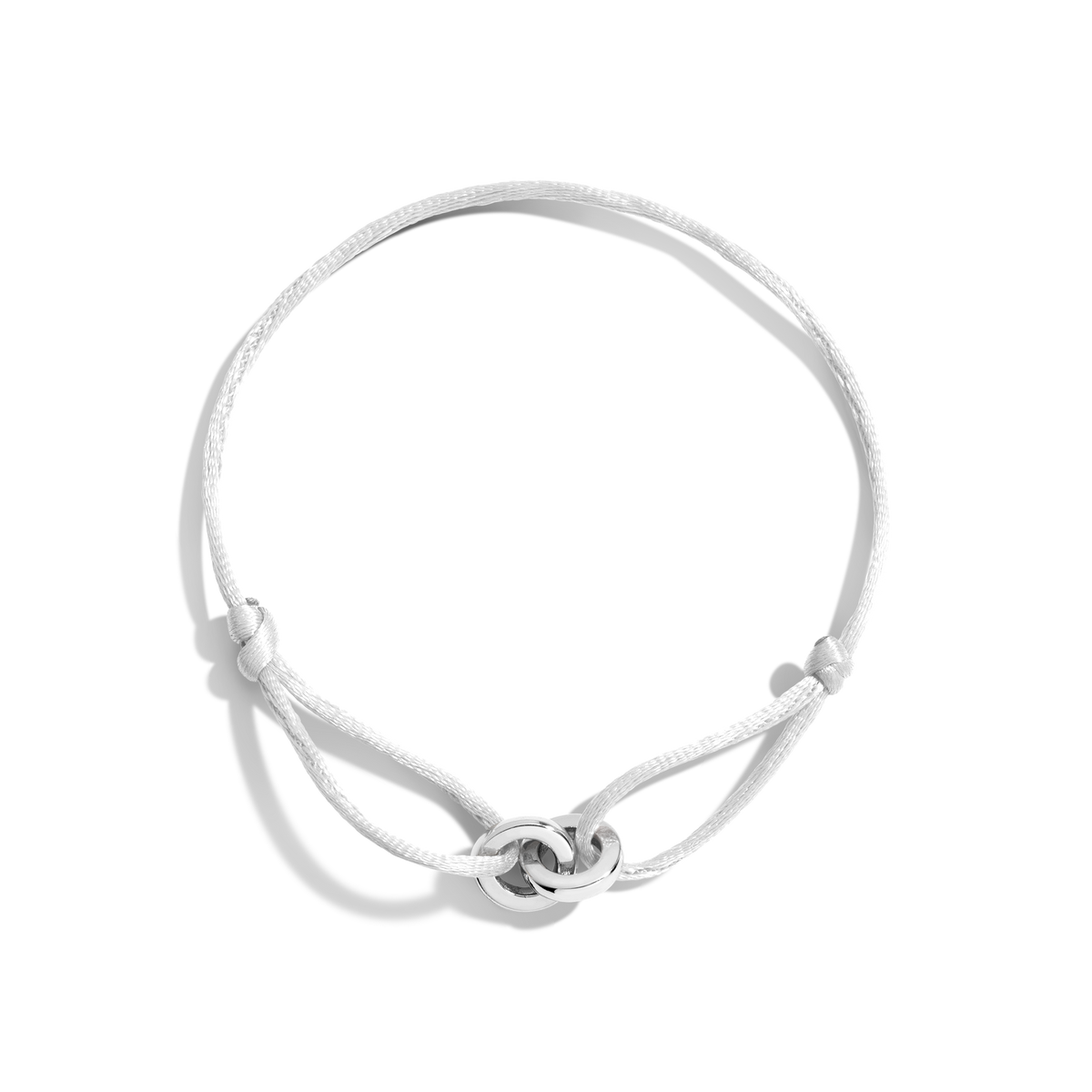 Cord Connection Bracelet Vermeil White Gold Grey