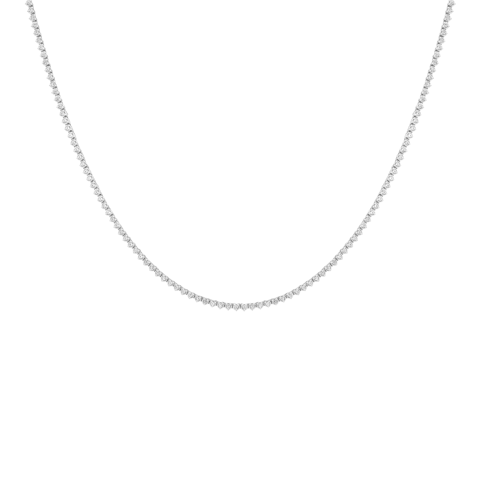 Lab Grown White Sapphire Barely There Tennis Necklace