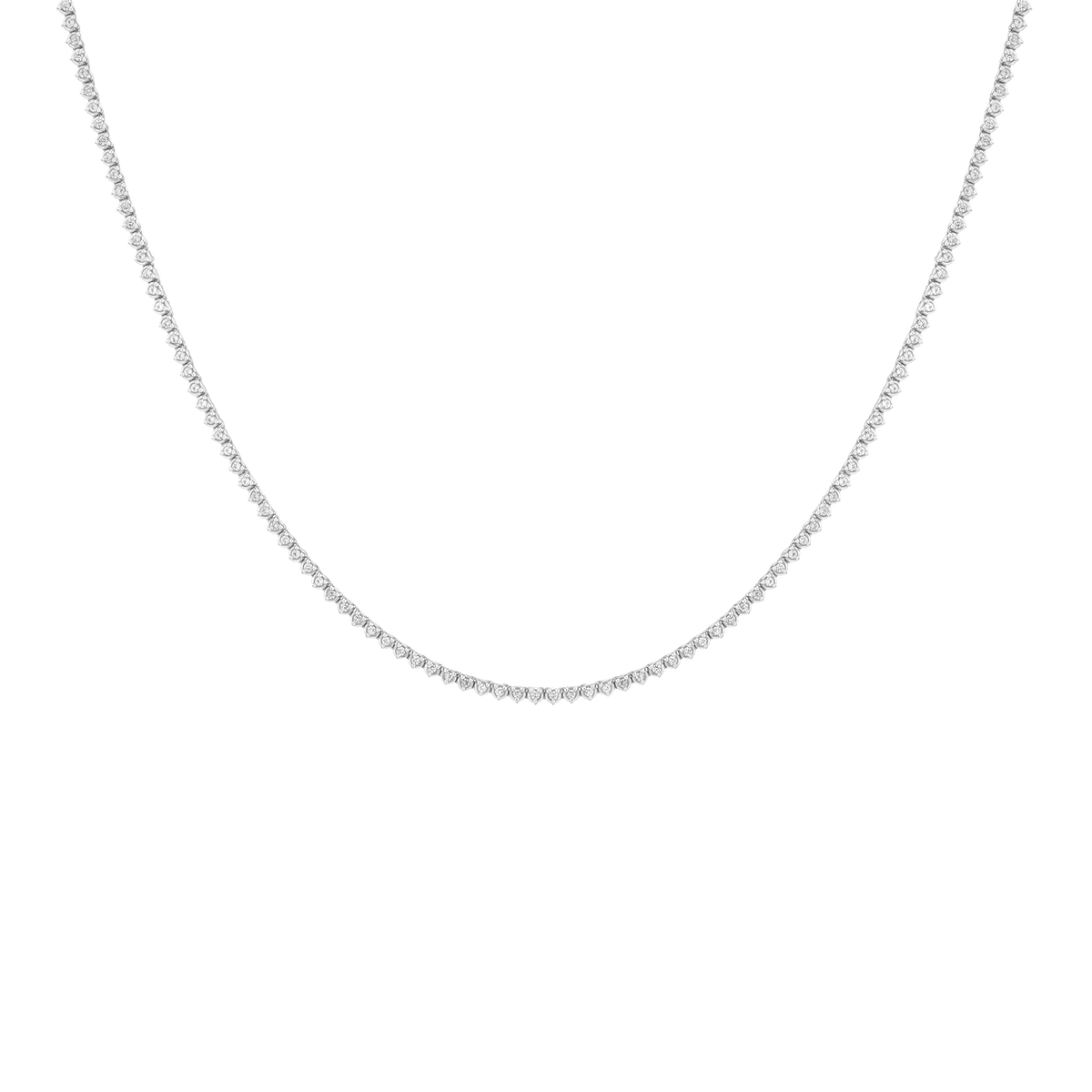 Lab Grown White Sapphire Barely There Tennis Necklace White Gold Vermeil 16in First