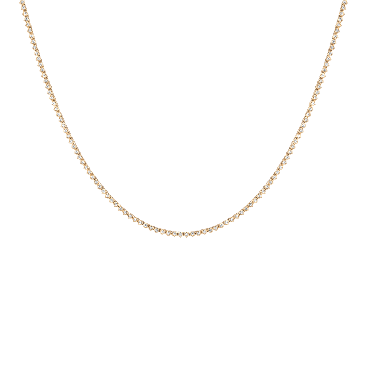 Lab Grown White Sapphire Barely There Tennis Necklace Yellow Gold Vermeil 16in First