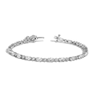 Lab Grown White Sapphire Marquise & Round Tennis Bracelet
