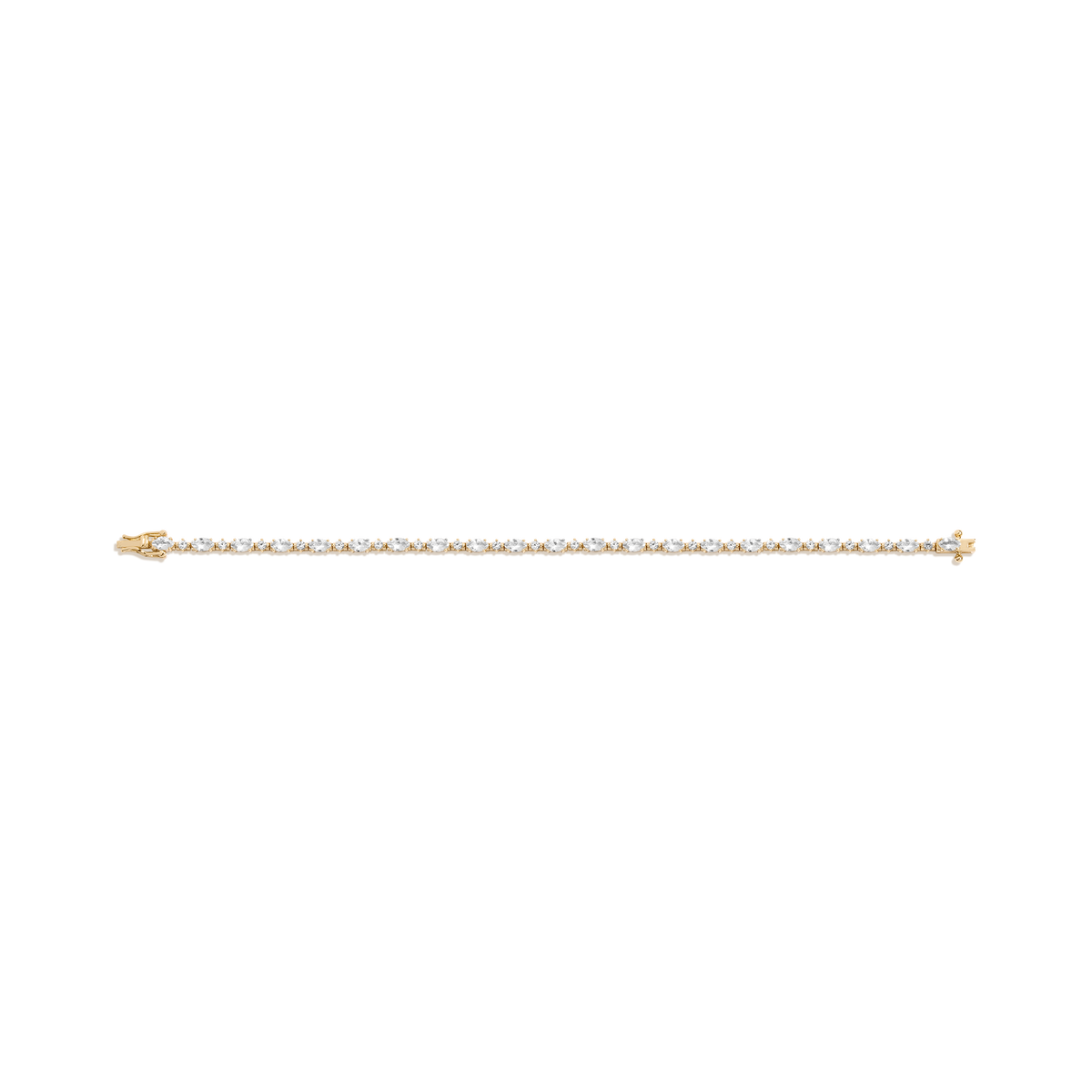 Lab Grown White Sapphire Marquise & Round Tennis Bracelet Yellow Gold Vermeil 6in 6.5in 7in 7.5in