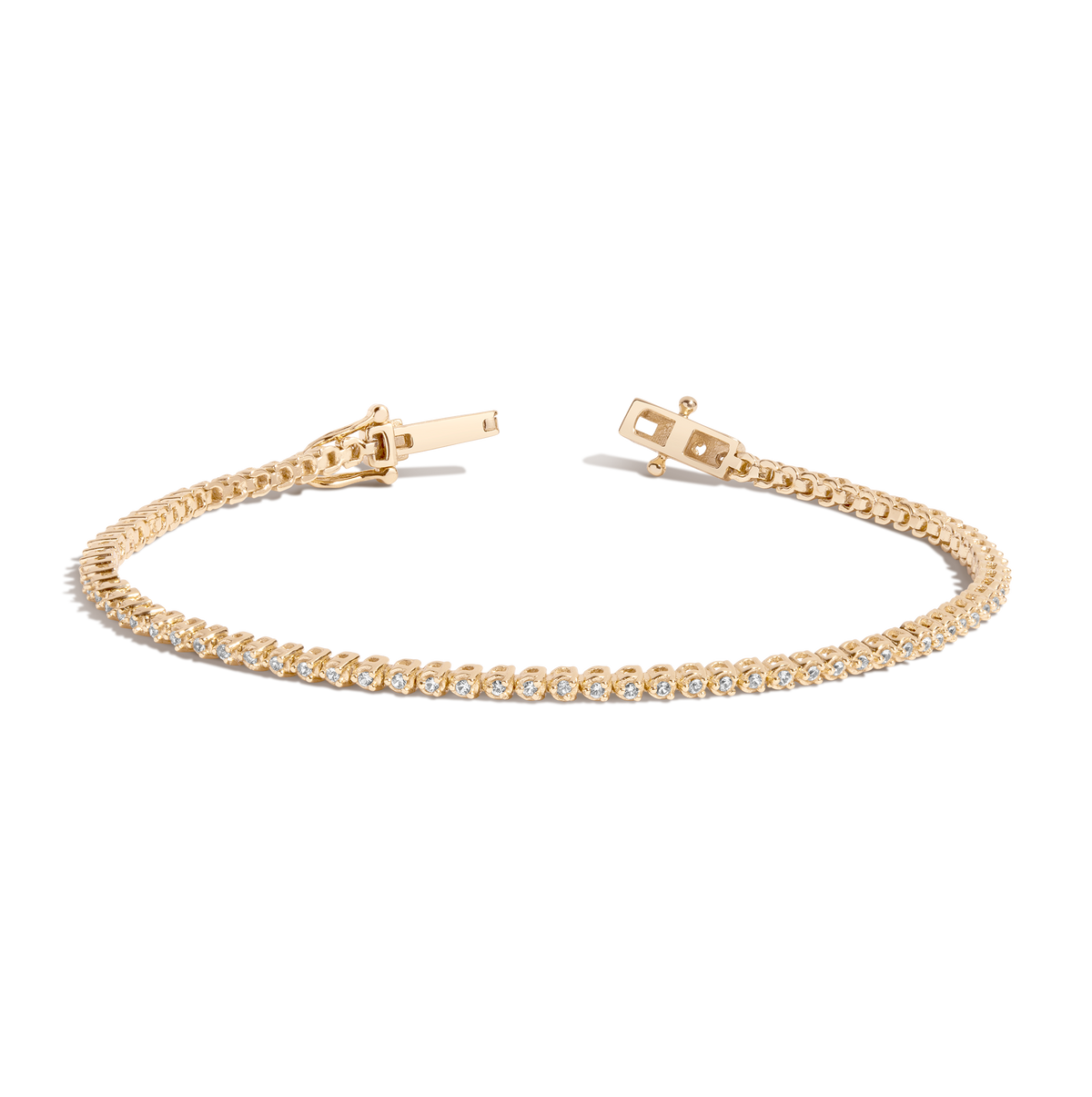 Lab Grown White Sapphire Barely There Tennis Bracelet Yellow Gold Vermeil 6in 6.5in 7in 7.5in First 
