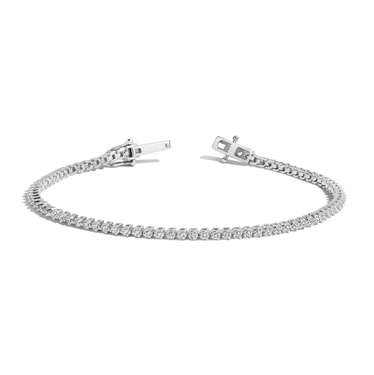Lab Grown White Sapphire Barely There Tennis Bracelet White Gold Vermeil 6in 6.5in 7in 7.5in First