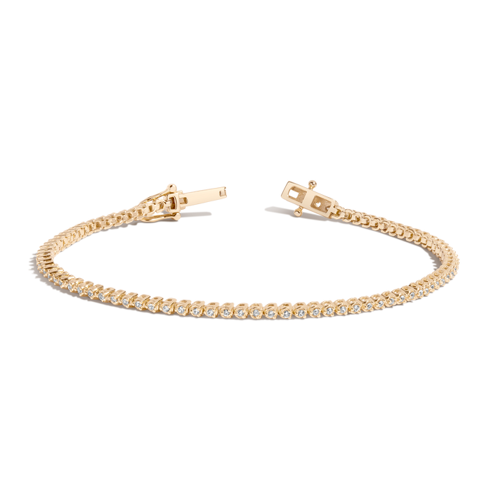 Lab Grown White Sapphire Barely There Tennis Bracelet Yellow Gold Vermeil 6in 6.5in 7in 7.5in First 