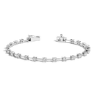 Lab Grown White Sapphire Bar Tennis Bracelet