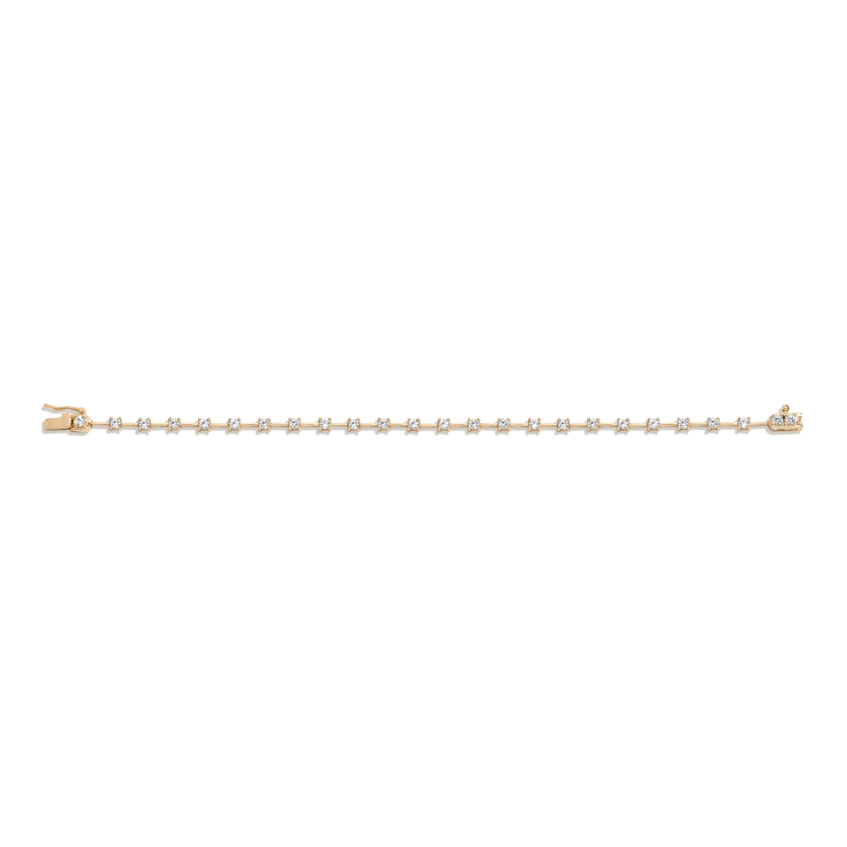 Lab Grown White Sapphire Bar Tennis Bracelet Yellow Gold Vermeil 6in 6.5in 7in 7.5in