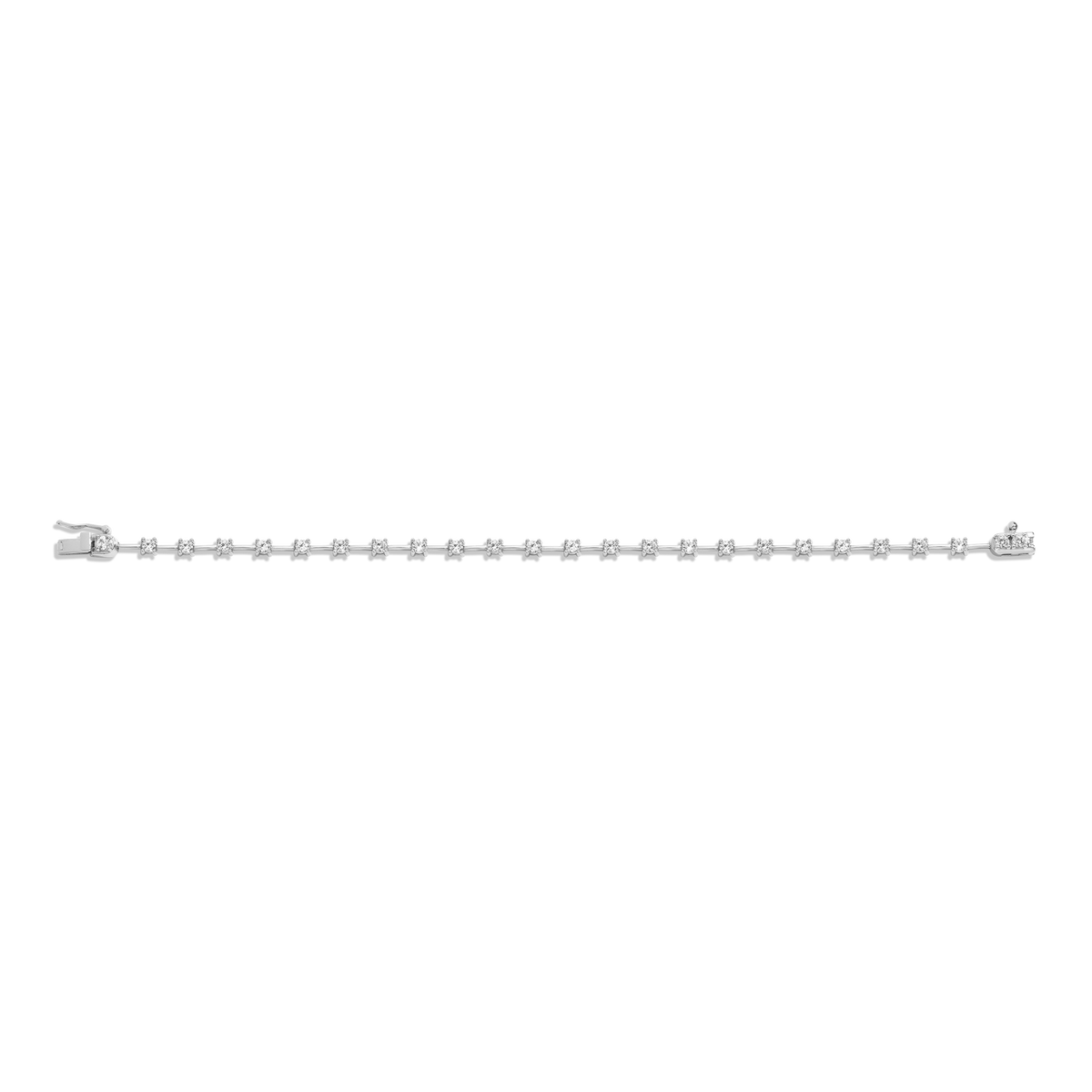 Lab Grown White Sapphire Bar Tennis Bracelet White Gold Vermeil 6in 6.5in 7in 7.5in