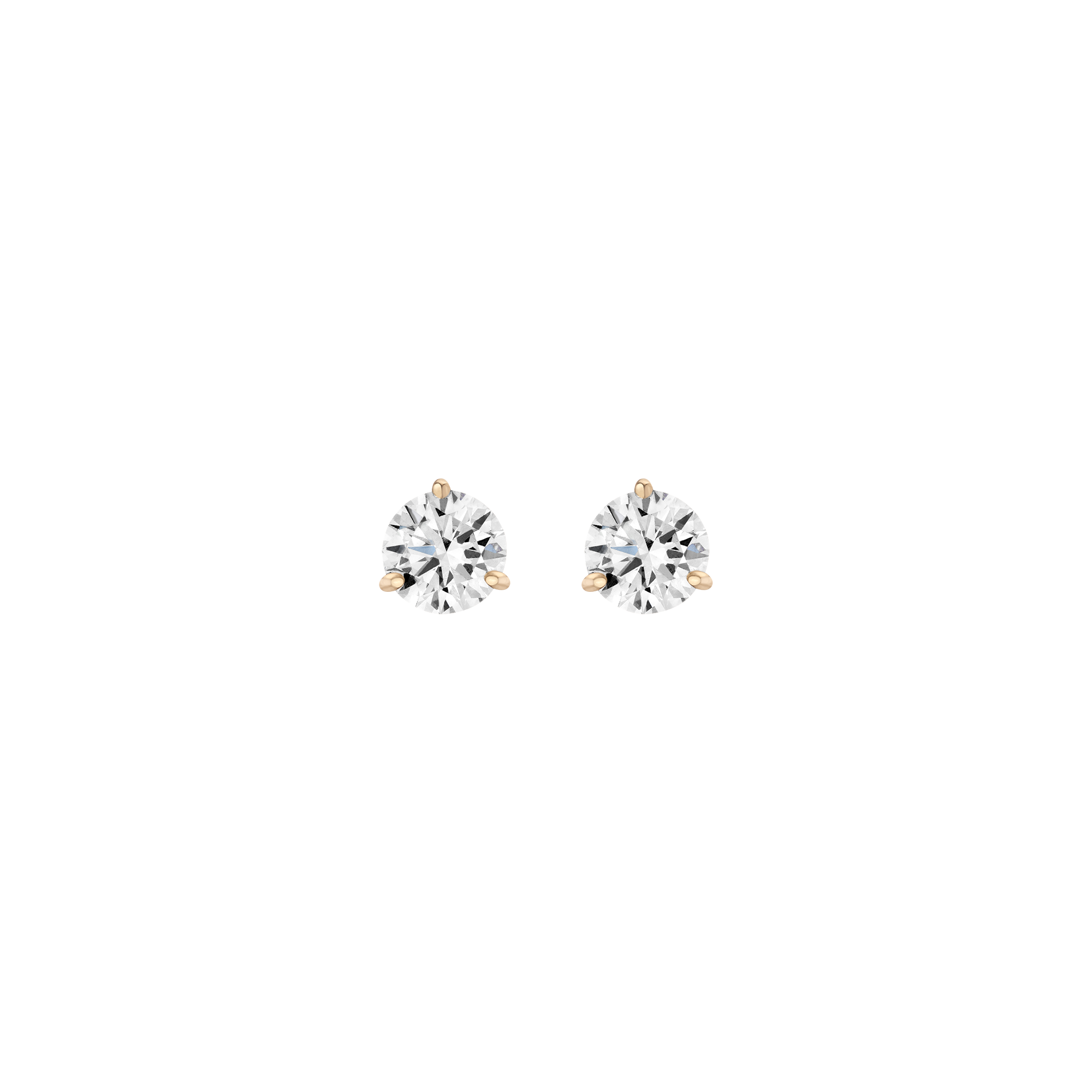 Lab Grown Diamond Three Prong Martini Stud Earrings