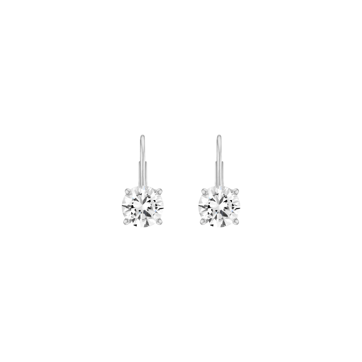 Classic Lab Grown White Sapphire Drop Earrings Vermeil White Gold First