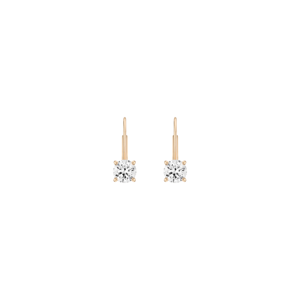 Classic Lab Grown Diamond Drop Earring 14k Yellow Gold 1ct First
