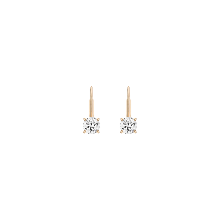 Classic Lab Grown Diamond Drop Earring 14k Yellow Gold 1ct First