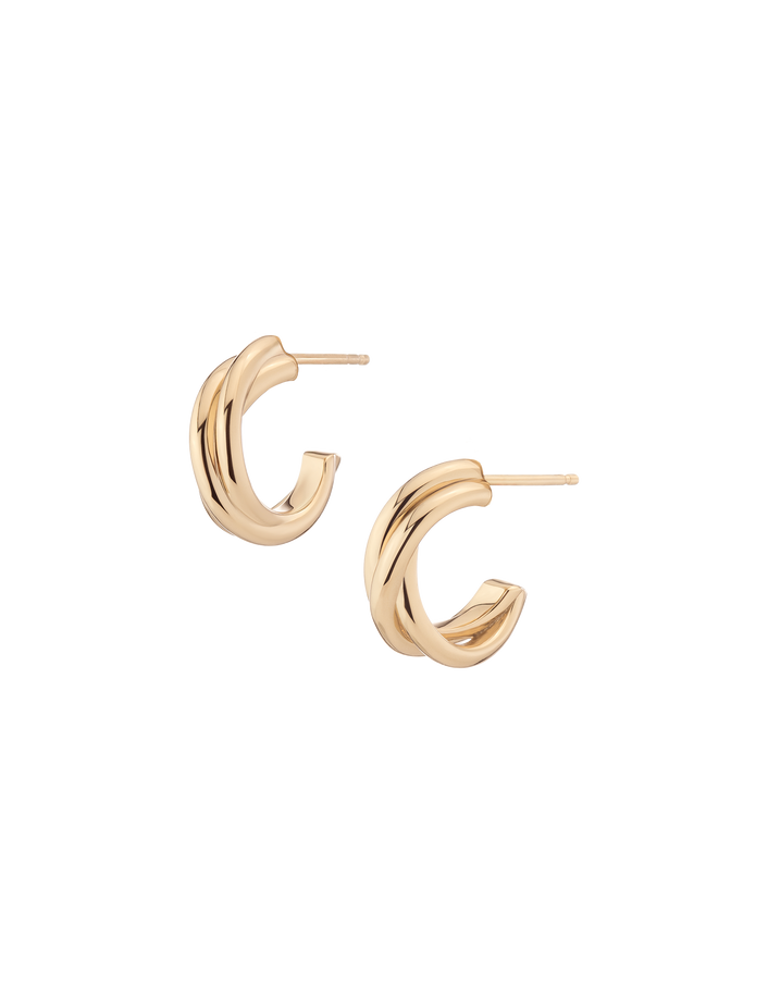 Interlocking Hoop Earrings Vermeil Yellow Gold First