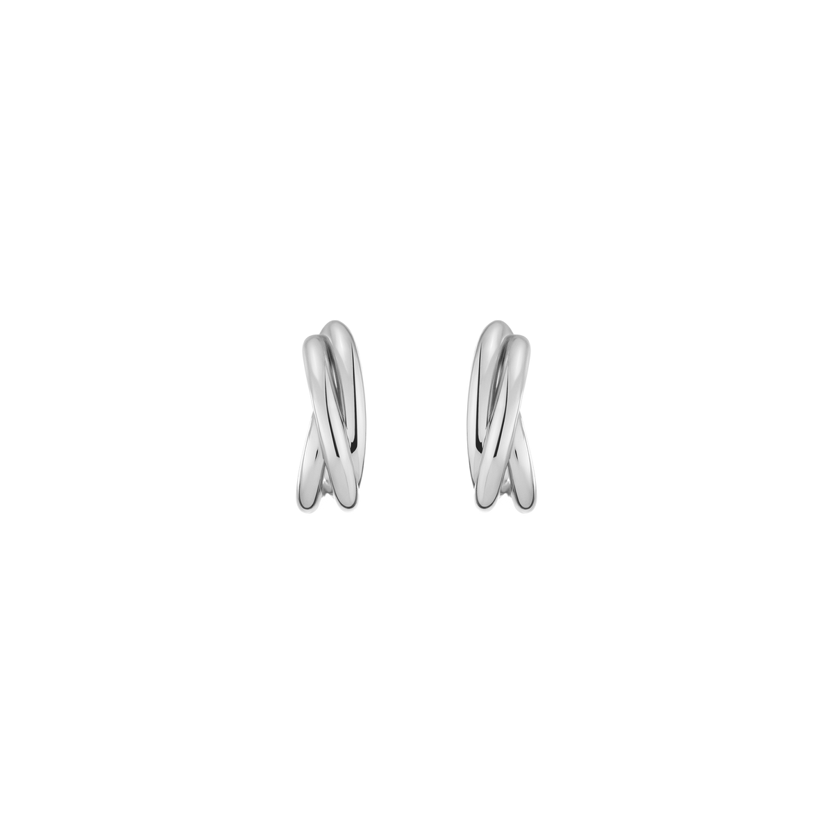 Interlocking Hoop Earrings Vermeil White Gold