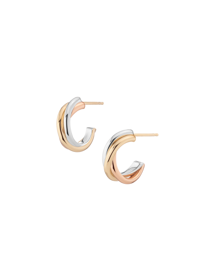 Interlocking Hoop Earrings Vermeil Yellow / White / Rose Gold First
