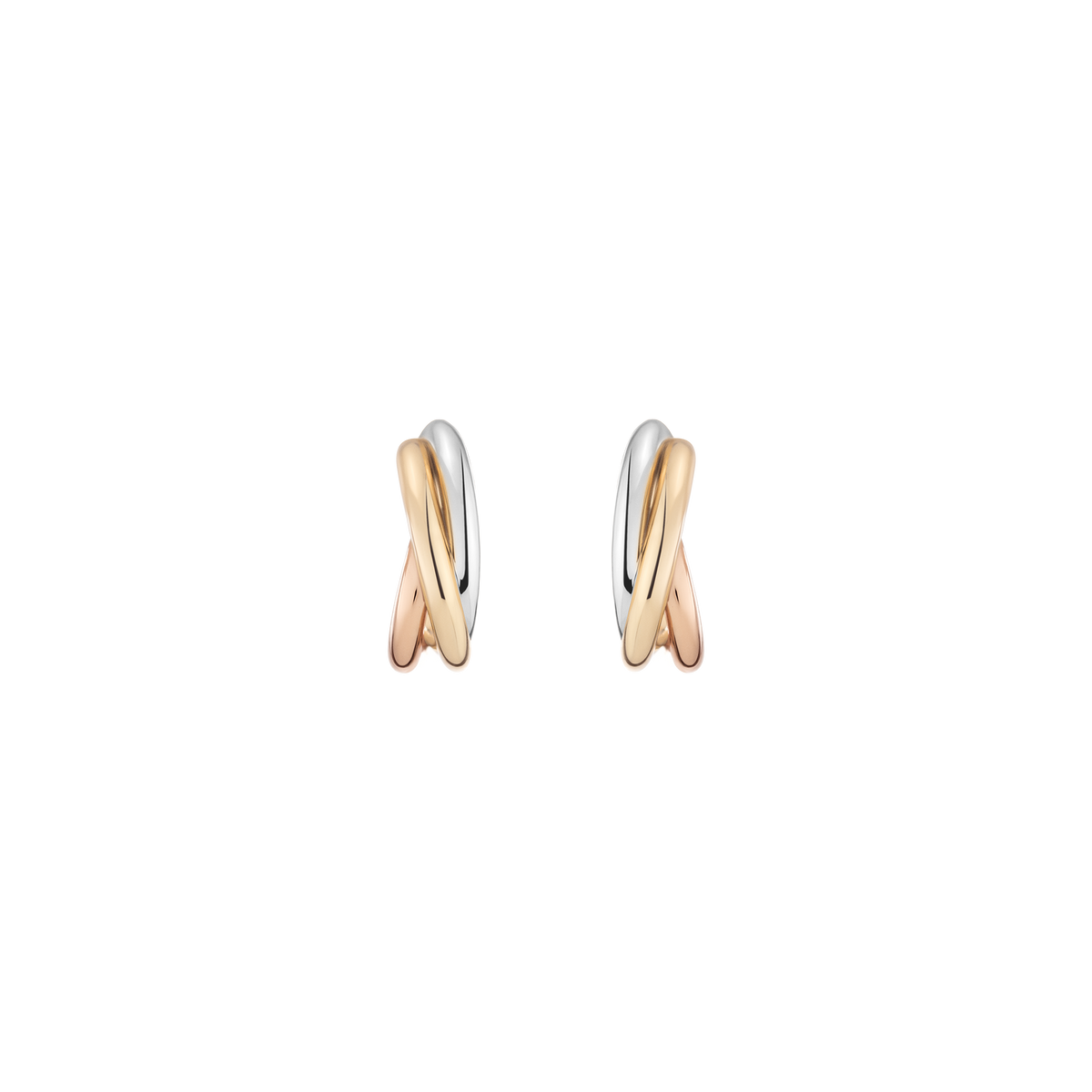 Interlocking Hoop Earrings Vermeil Yellow / White / Rose Gold 