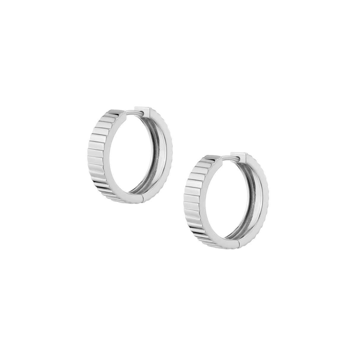 Infinity Hoop Earrings Vermeil White Gold 19mm