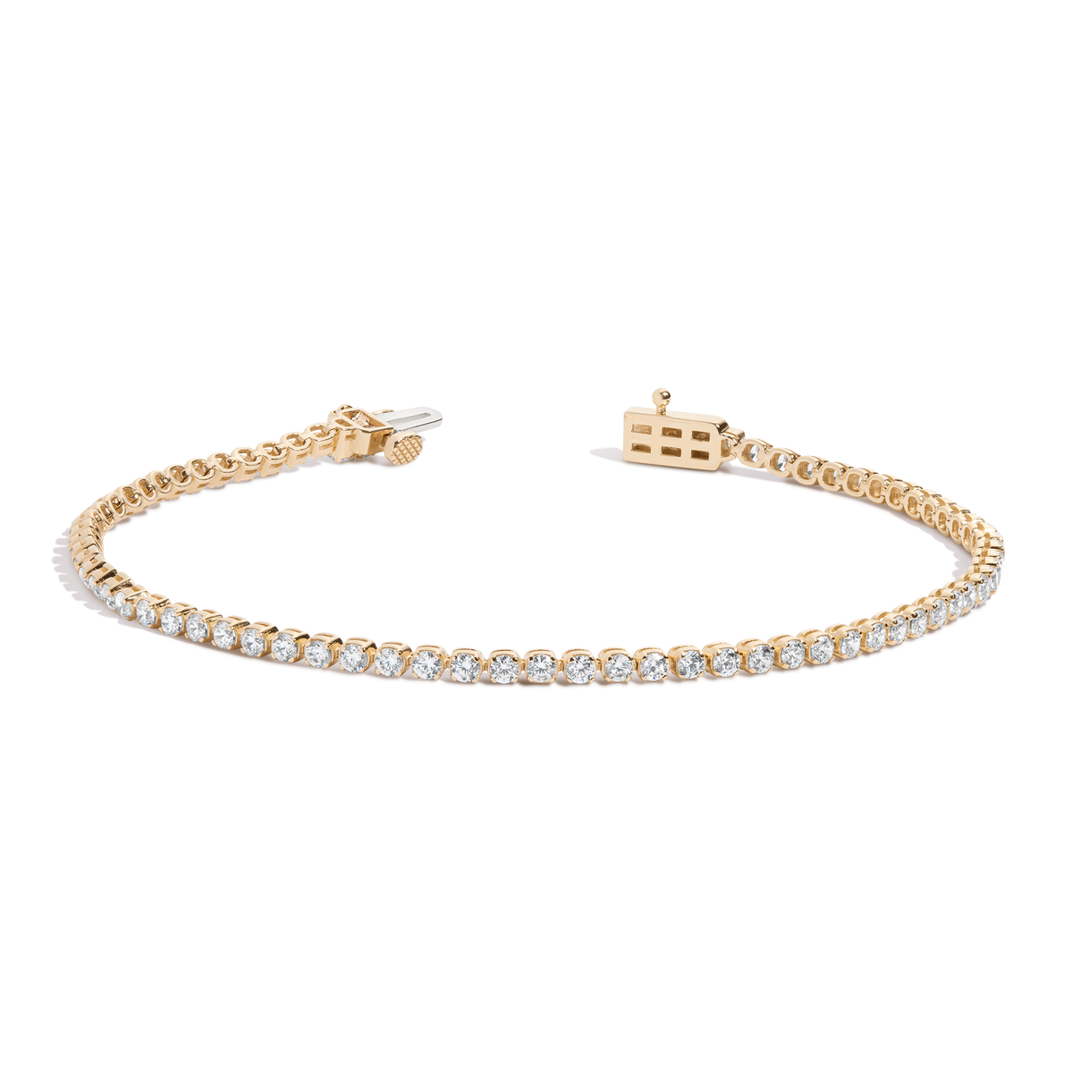 3ct Lightweight Lab Grown Diamond Tennis Bracelet 14k Yellow Gold 6in 6.5in 7in 7.5in First