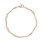 0.5ct Lab Grown Diamond Triple Bezel Bar Chain Bracelet