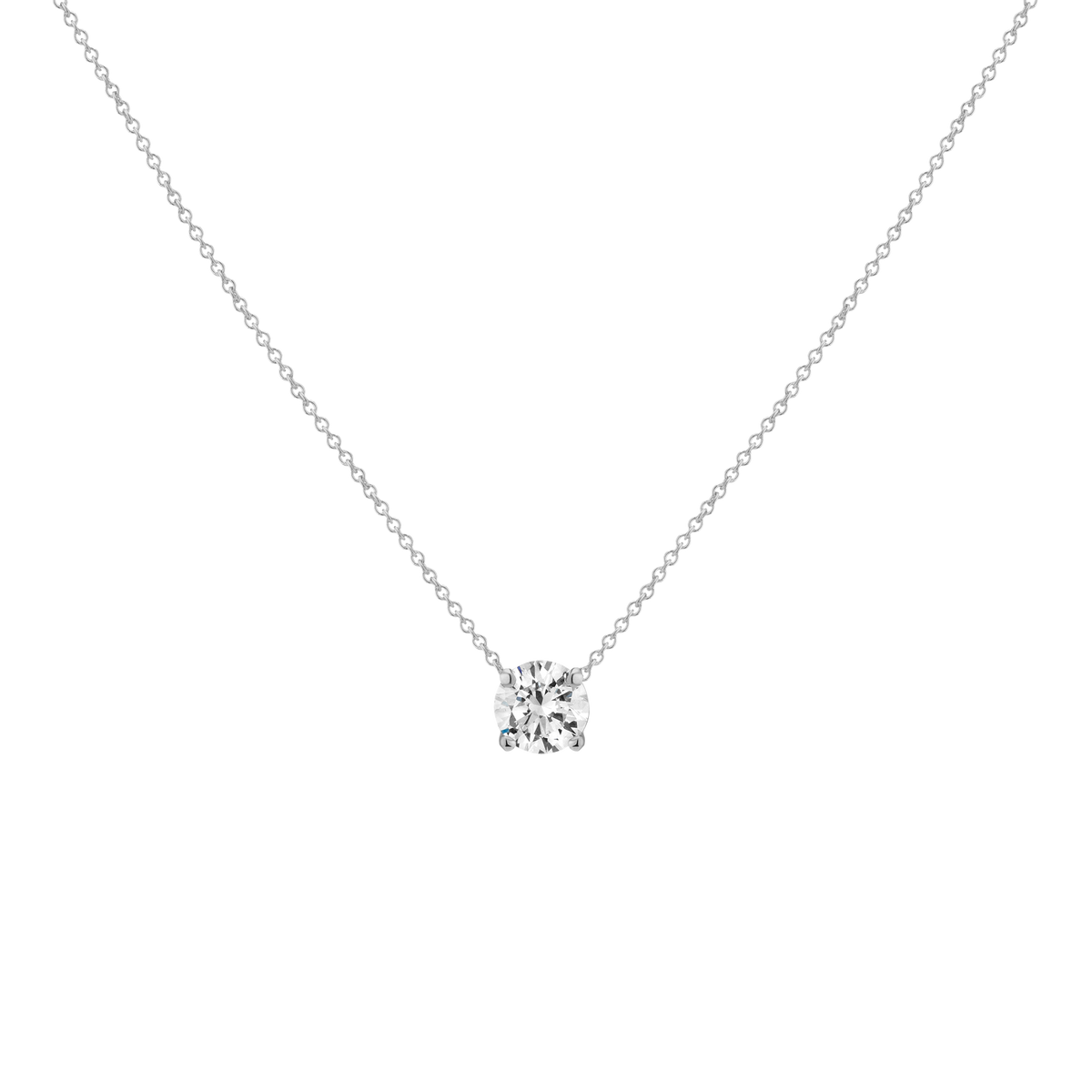0.75ct Round Lab Grown Diamond Necklace 14k White Gold First