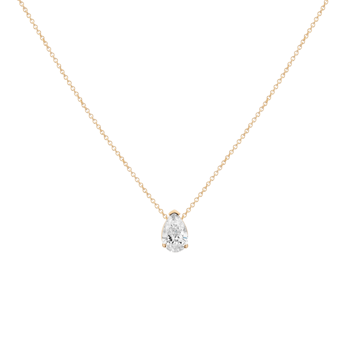 0.75ct Round Lab Grown Diamond Necklace 14k Yellow Gold First