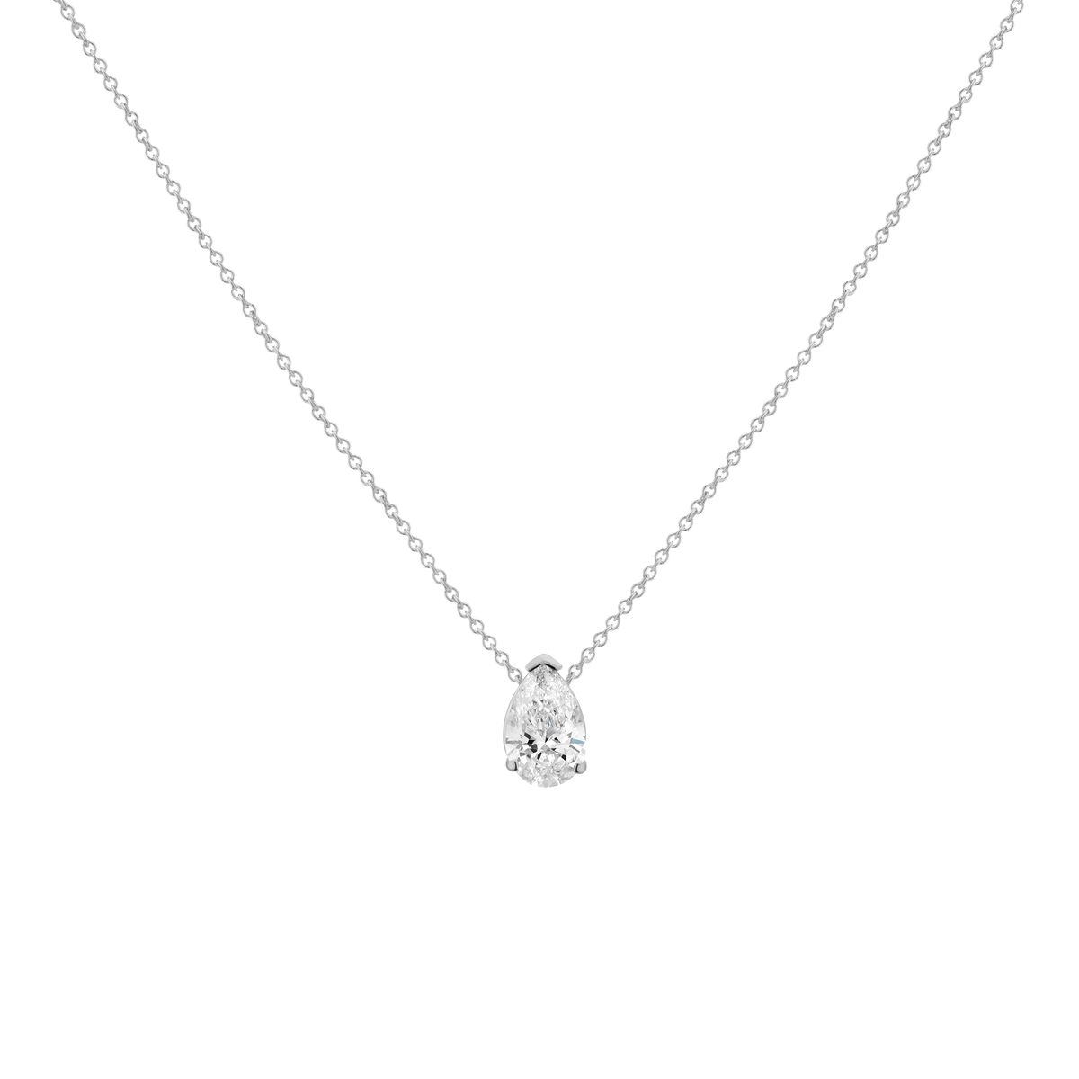 0.75ct Round Lab Grown Diamond Necklace 14k White Gold First