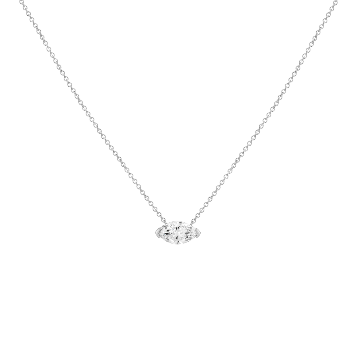 0.5ct Lab Grown Diamond Marquise Necklace 14k White Gold First