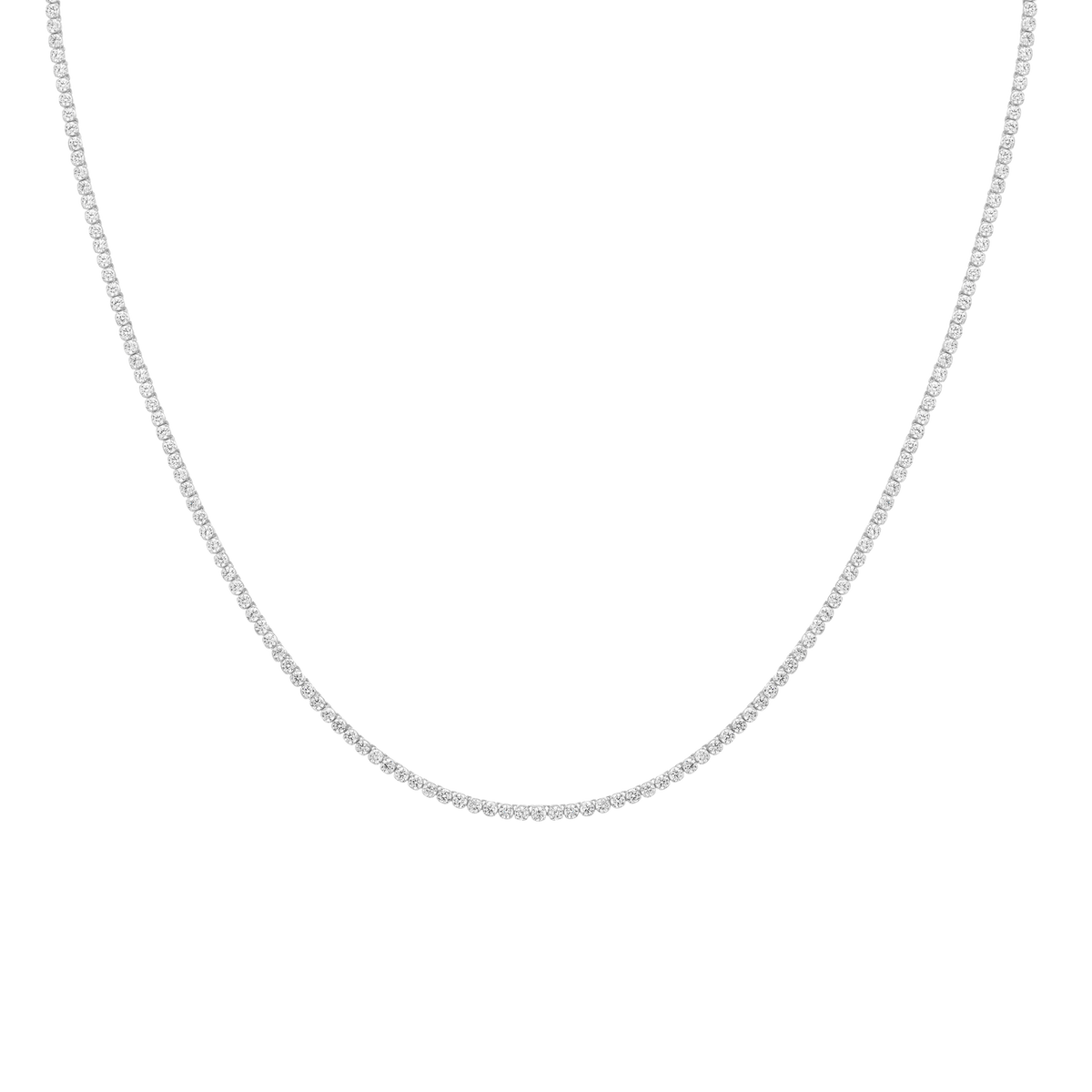 6ct Lightweight Lab Grown Diamond Tennis Necklace 14k White Gold 16in 18in First
