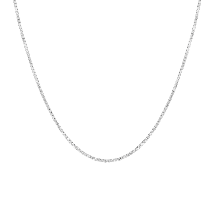 7ct Lightweight Lab Grown Diamond Tennis Necklace 14k White Gold 16in 18in First