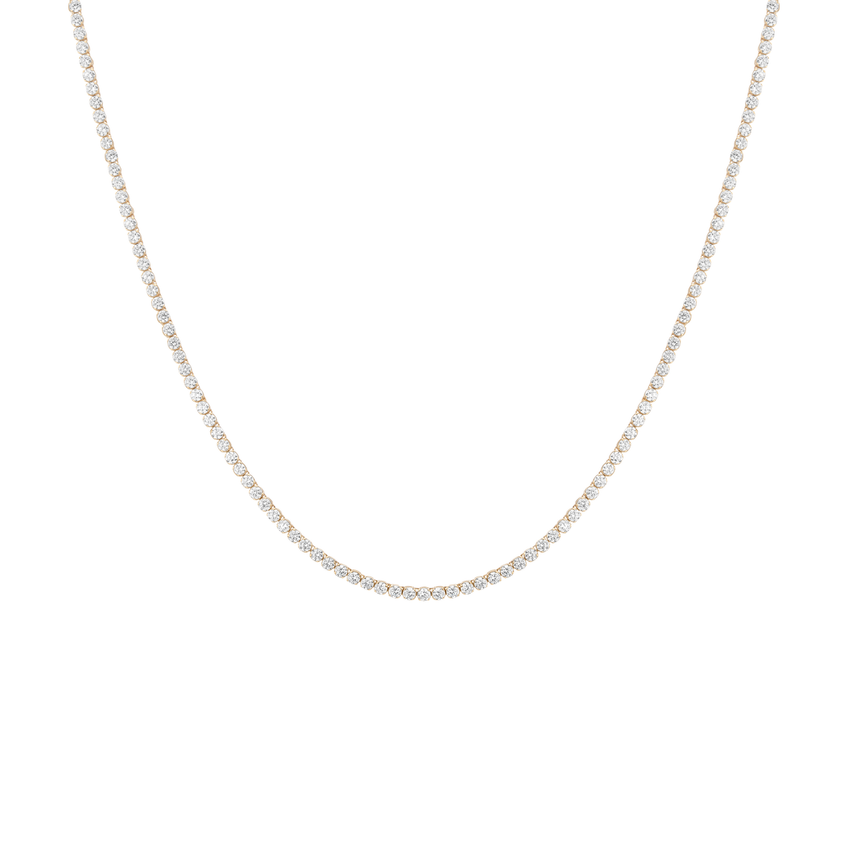 8ct Lightweight Lab Grown Diamond Tennis Necklace 14k Yellow Gold 16in 18in First