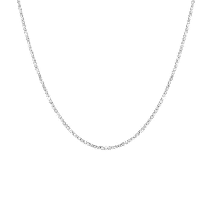 8ct Lightweight Lab Grown Diamond Tennis Necklace 14k White Gold 16in 18in First