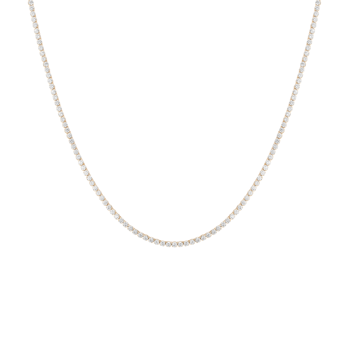 8ct Lightweight Lab Grown Diamond Tennis Necklace 14k Yellow Gold 16in 18in First