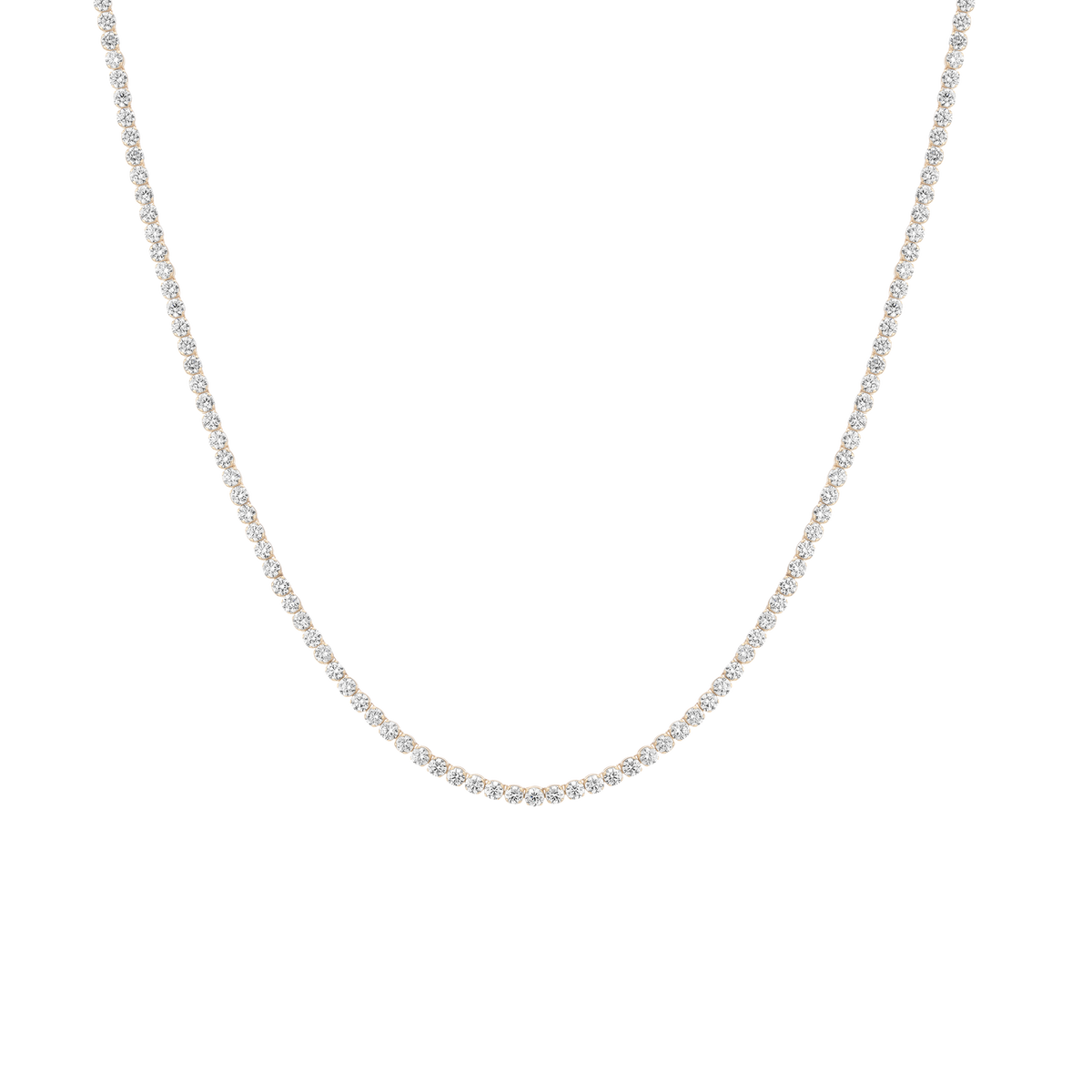 9ct Lightweight Lab Grown Diamond Tennis Necklace 14k Yellow Gold 16in 18in First
