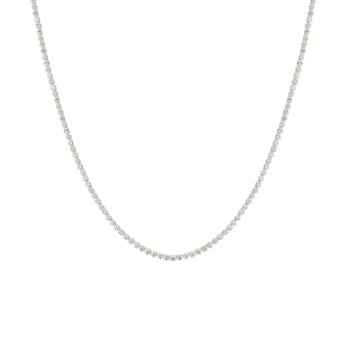 9ct Lightweight Lab Grown Diamond Tennis Necklace 14k Yellow Gold 16in 18in First