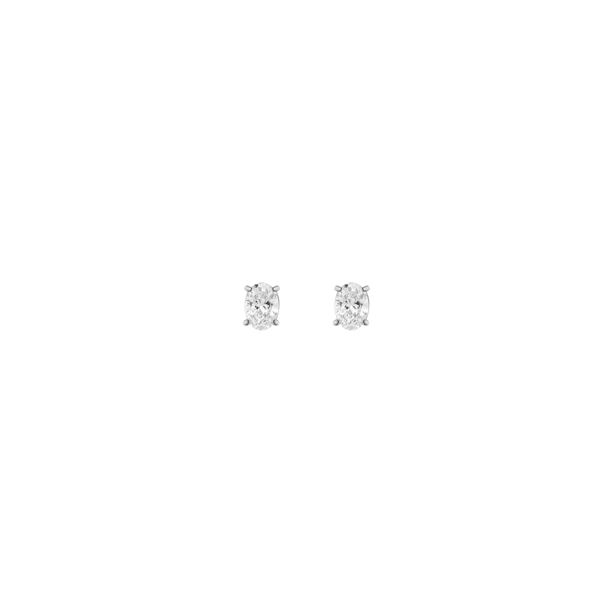 1ct Oval Lab Grown Diamond Stud Earrings 14k White Gold First