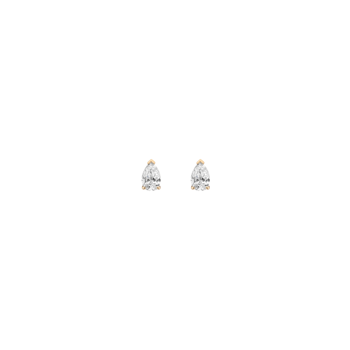 1ct Pear Lab Grown Diamond Stud Earrings 14k Yellow Gold First