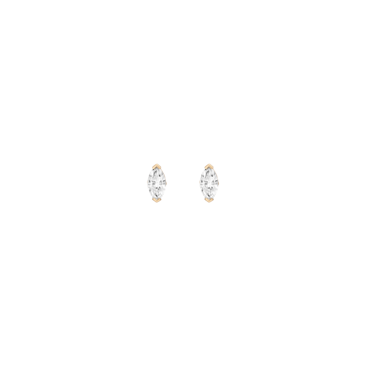 1ct Marquise Lab Grown Diamond Stud Earrings 14k Yellow Gold First