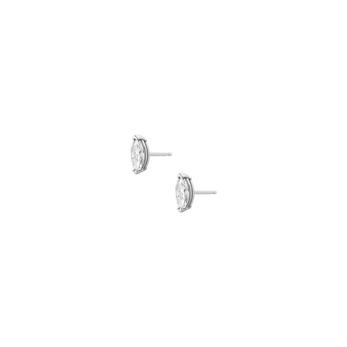 1ct Marquise Lab Grown Diamond Stud Earrings 14k White Gold