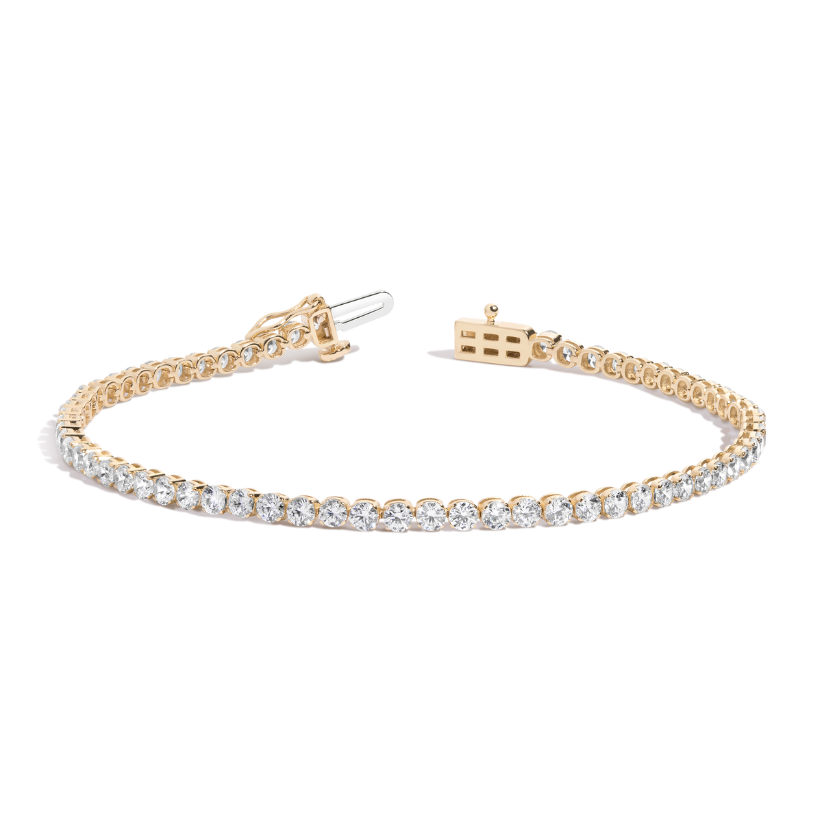 4ct Lightweight Lab Grown Diamond Tennis Bracelet 14k Yellow Gold 6in 6.5in 7in 7.5in First