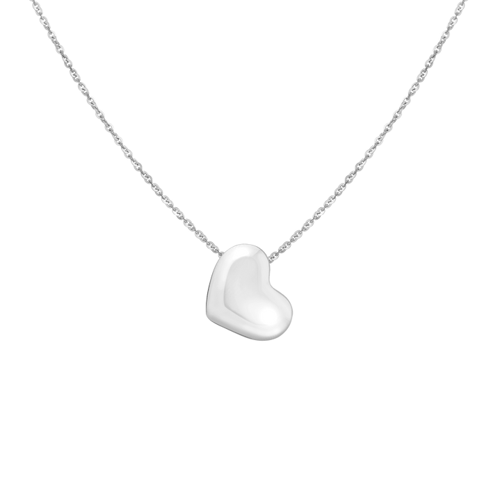 Pillow Heart Pendant Necklace 14k White Gold First