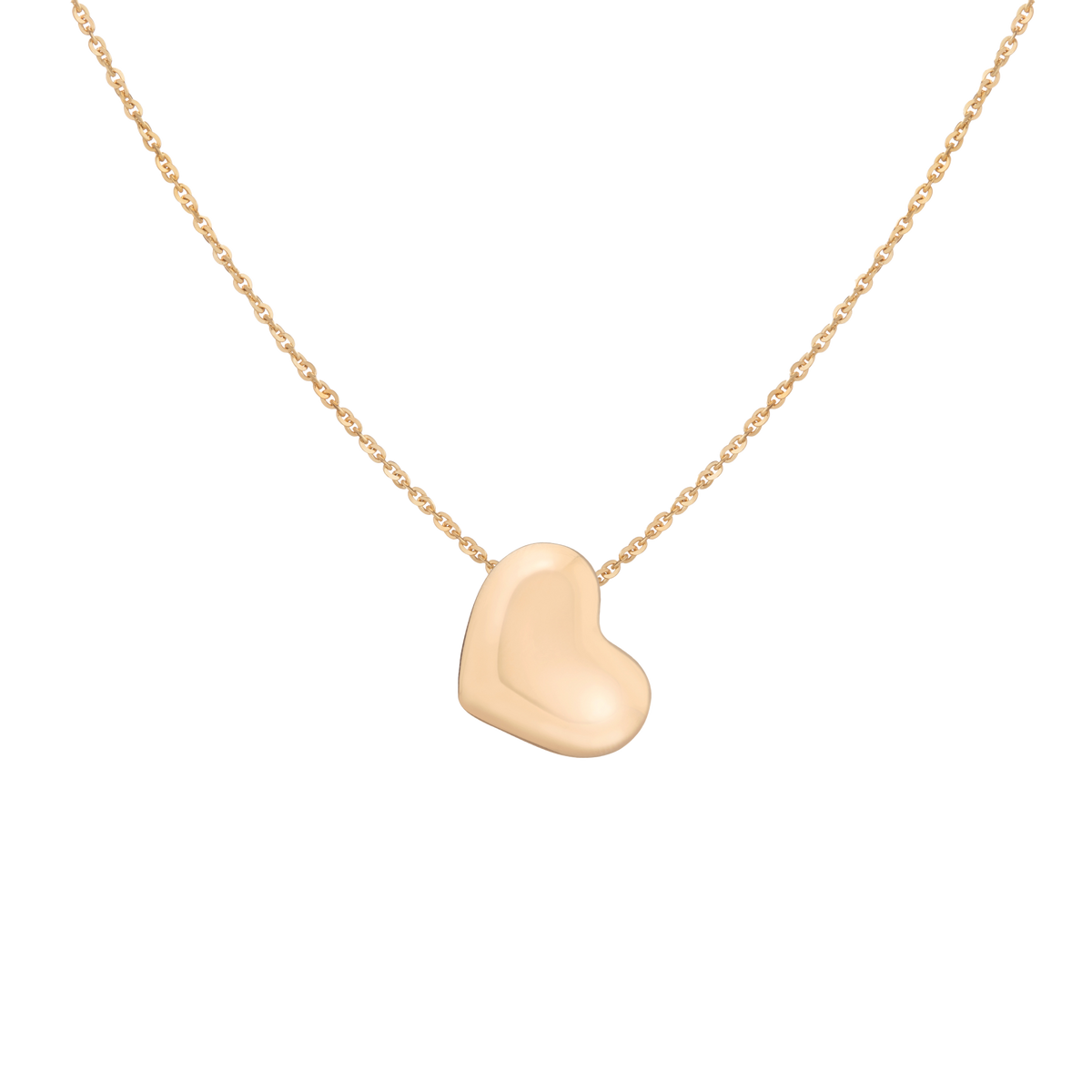 Pillow Heart Pendant Necklace 14k Yellow Gold First